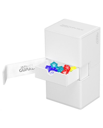 Кутия за карти и аксесоари Ultimate Guard Twin Flip`n`Tray XenoSkin - Monocolor White (200+ бр.) - 2